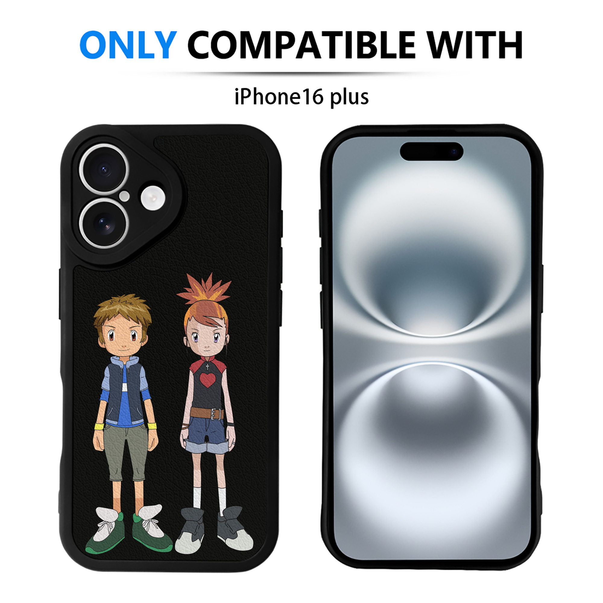 （画像用） Digimon デジタルモンスター/デジモン 【iPhone 16シリーズ対応】シリコンスマホケース（レザー調） 材質：シリコン